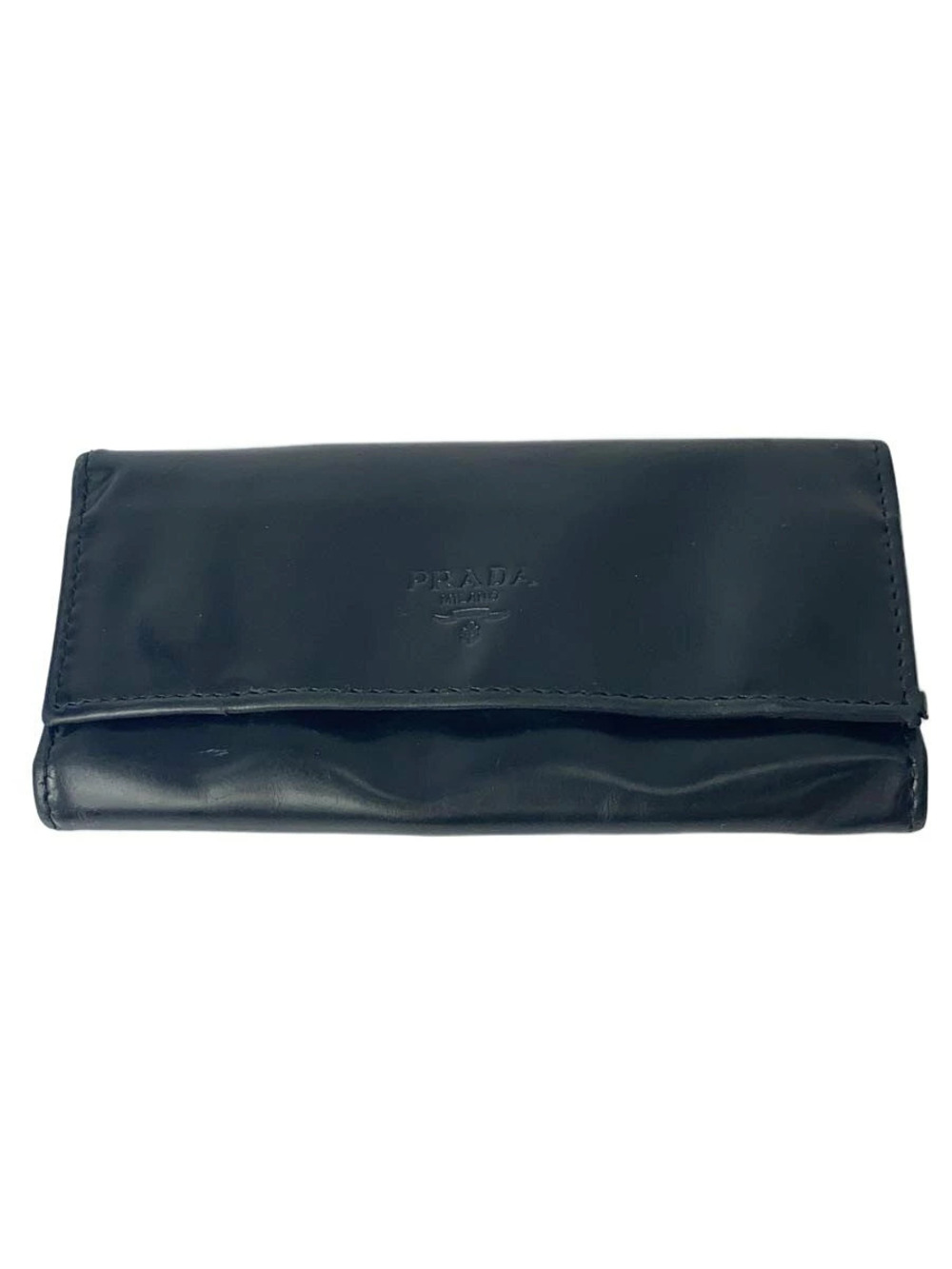 Prada Key Case Wallet Enamel Black